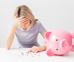 Woman having financial / money problems